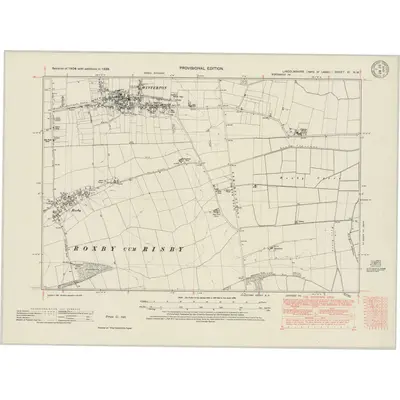 1938 Map of Lincolnshire XI.NW, 1948 Print