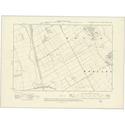 1906 Map of Lincolnshire XI.SE, 1908 Print