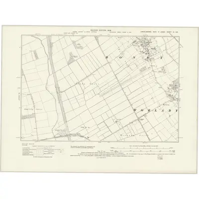 1906 Map of Lincolnshire XI.SE, 1931 Print