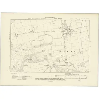 1906 Map of Lincolnshire XI.SW, 1908 Print