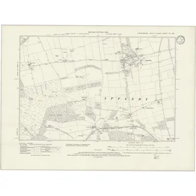 1906 Map of Lincolnshire XI.SW, 1933 Print
