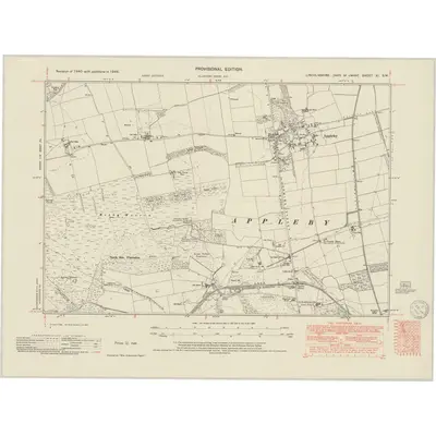 1946 Map of Lincolnshire XI.SW, 1950 Print