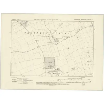 1906 Map of Lincolnshire XII.NE, 1908 Print