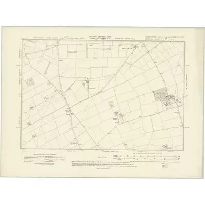 1906 Map of Lincolnshire XII.NW, 1908 Print