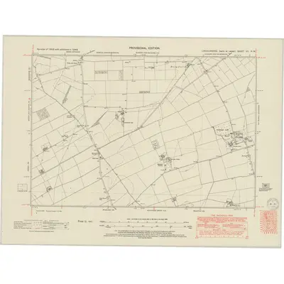 1946 Map of Lincolnshire XII.NW, 1950 Print
