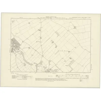 1906 Map of Lincolnshire XII.SW, 1908 Print