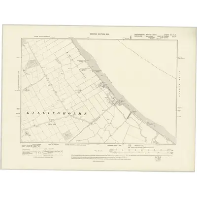 1905 Map of Lincolnshire XIII.NE, 1910 Print