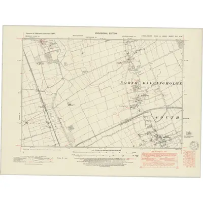 1947 Map of Lincolnshire XIII.NW, 1950 Print