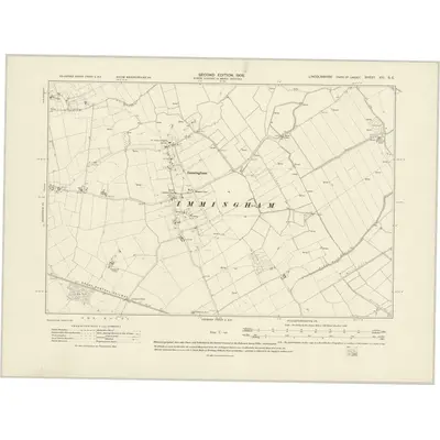 1905 Map of Lincolnshire XIII.SE, 1908 Print
