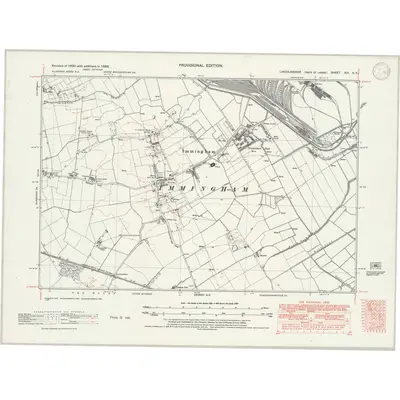 1938 Map of Lincolnshire XIII.SE, 1947 Print