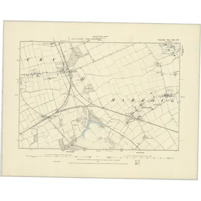1886 Map of Lincolnshire XIII.SW, 1887 Print