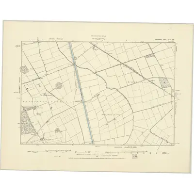 1885 Map of Lincolnshire XIX.NE, 1886 Print