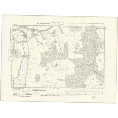 1905 Map of Lincolnshire XIX.NW, 1931 Print