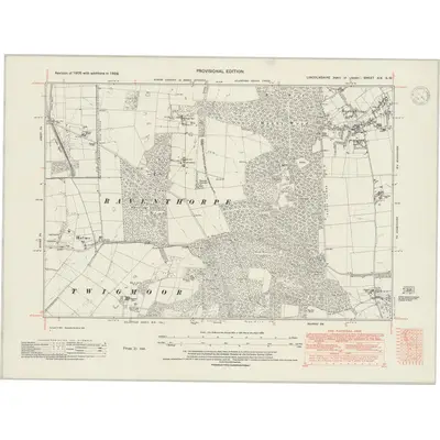 1938 Map of Lincolnshire XIX.SW, 1947 Print