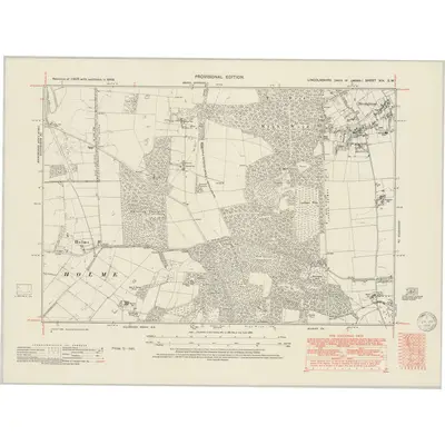 1948 Map of Lincolnshire XIX.SW, 1950 Print