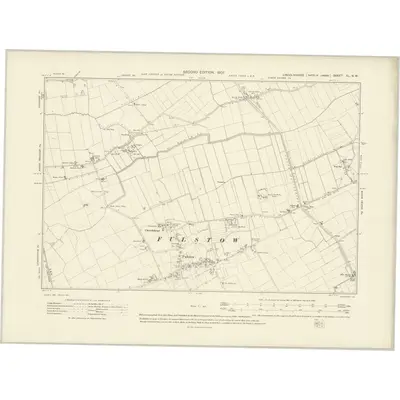 1905 Map of Lincolnshire XL.NW, 1907 Print
