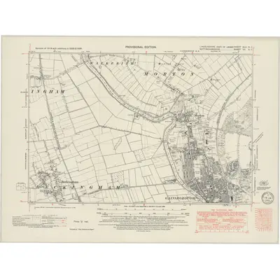 1938 Map of Lincolnshire XLII.NE, 1949 Print