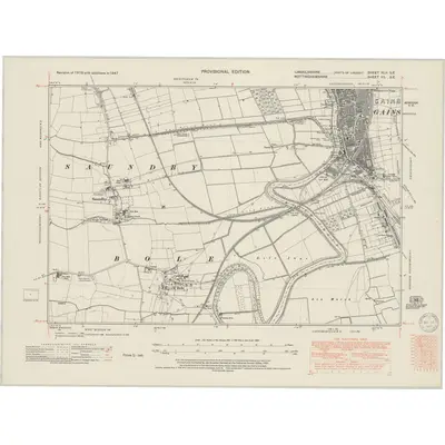 1947 Map of Lincolnshire XLII.SE, 1950 Print