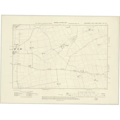 1905 Map of Lincolnshire XLIII.NE, 1907 Print