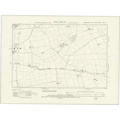 1905 Map of Lincolnshire XLIII.NE, 1931 Print