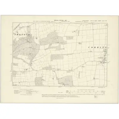 1905 Map of Lincolnshire XLIII.NW, 1907 Print