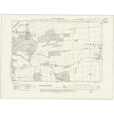 1905 Map of Lincolnshire XLIII.NW, 1933 Print