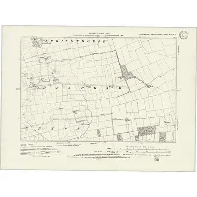 1905 Map of Lincolnshire XLIII.SE, 1933 Print