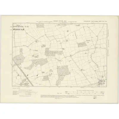 1905 Map of Lincolnshire XLIII.SW, 1907 Print