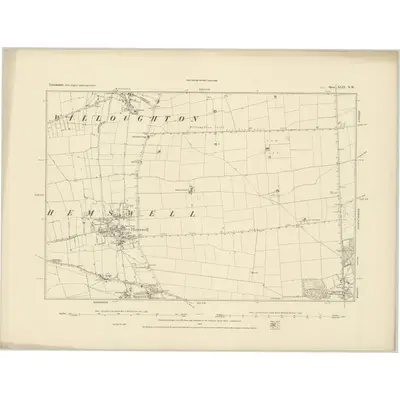 1885 Map of Lincolnshire XLIV.NW, 1886 Print