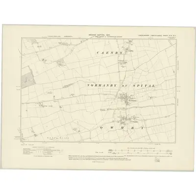 1905 Map of Lincolnshire XLIV.SE, 1907 Print