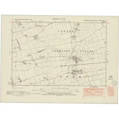 1947 Map of Lincolnshire XLIV.SE, 1950 Print
