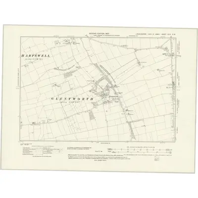 1905 Map of Lincolnshire XLIV.SW, 1931 Print