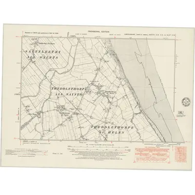 1947 Map of Lincolnshire XLIX.SE & XLIXA.SW, 1951 Print