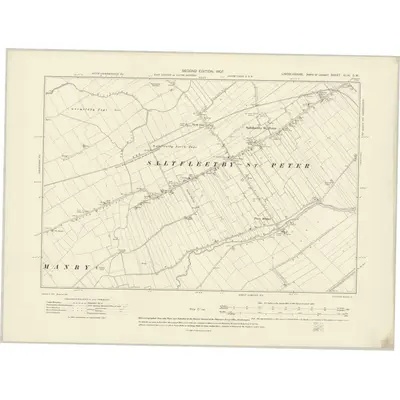 1905 Map of Lincolnshire XLIX.SW, 1907 Print