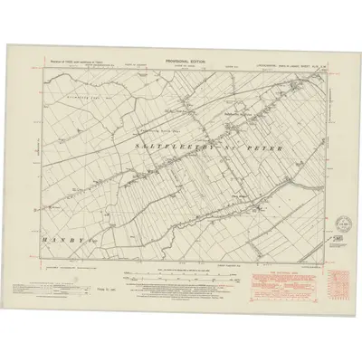1947 Map of Lincolnshire XLIX.SW, 1951 Print