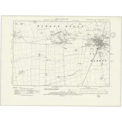 1905 Map of Lincolnshire XLV.SE, 1936 Print