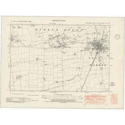 1938 Map of Lincolnshire XLV.SE, 1948 Print