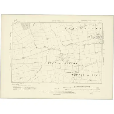 1905 Map of Lincolnshire XLV.SW, 1907 Print