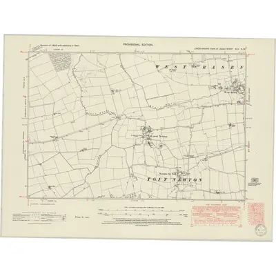 1947 Map of Lincolnshire XLV.SW, 1950 Print