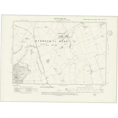 1905 Map of Lincolnshire XLVI.NE, 1936 Print