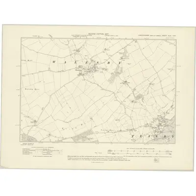 1905 Map of Lincolnshire XLVI.NW, 1907 Print