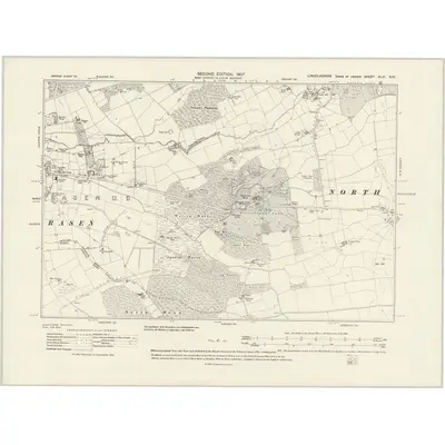 1905 Map of Lincolnshire XLVI.SW, 1931 Print
