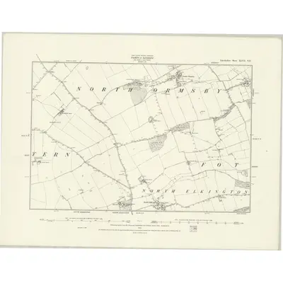 1887 Map of Lincolnshire XLVII.NE, 1888 Print