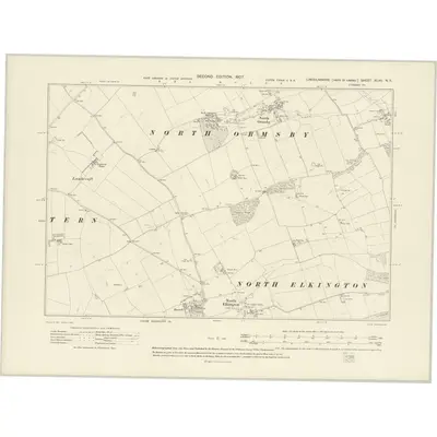 1905 Map of Lincolnshire XLVII.NE, 1907 Print
