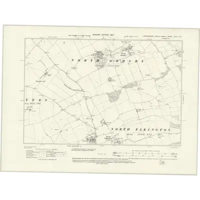 1905 Map of Lincolnshire XLVII.NE, 1931 Print