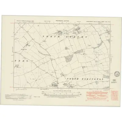 1947 Map of Lincolnshire XLVII.NE, 1951 Print