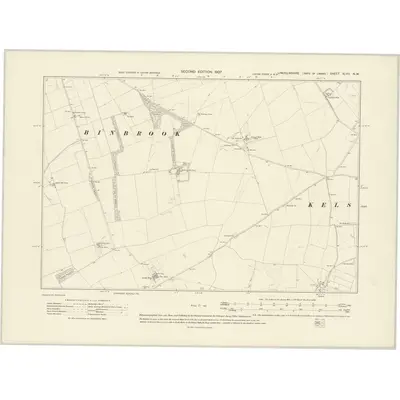 1905 Map of Lincolnshire XLVII.NW, 1907 Print