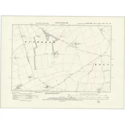 1905 Map of Lincolnshire XLVII.NW, 1931 Print