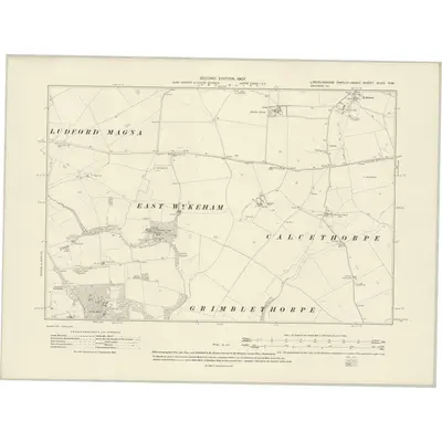 1905 Map of Lincolnshire XLVII.SW, 1907 Print