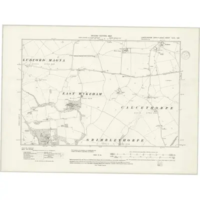 1905 Map of Lincolnshire XLVII.SW, 1938 Print